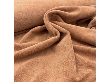 Froté pružná teplákovina v barvě tmavá Béžová