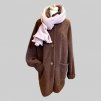Hřejivý oversized kabát TEDDY v barvě čokoládový beránek - Hanke design