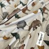 Bio bavlněný úplet - BIO JERSEY - Zvířátka v lese, béžová - 200 gr, HANKE FABRICS