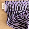 Bavlněný voál šatovka látka Chaotic Stripes Fialová - Černá - design Nerida Hansen