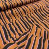 Bavlněný voál šatovka látka Chaotic Stripes Oranžová - Černá - design Nerida Hansen