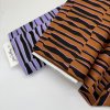 Bavlněný voál šatovka látka Chaotic Stripes Oranžová - Černá - design Nerida Hansen