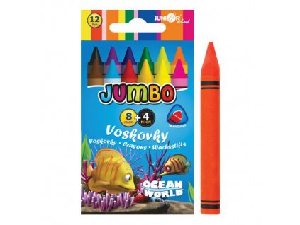Voskovky Ocean World trojhranné JUMBO 12 ks