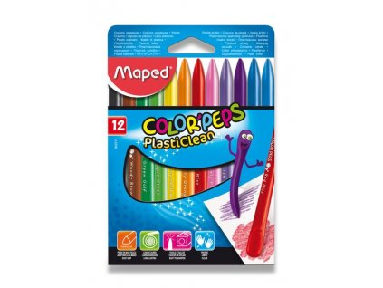 Plastové pastely Maped Color'Peps Plasticlean - 12