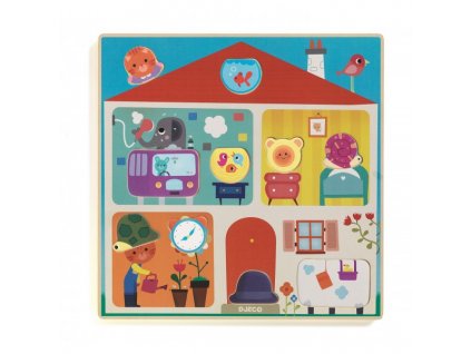 Vkládací puzzle - Jak bydlí zvířátka