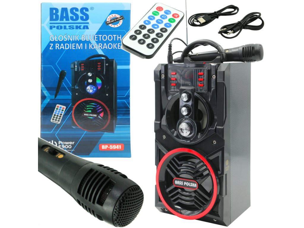 Bluetooth reproduktor s rádiem a funkcí karaoke 5941 BASS