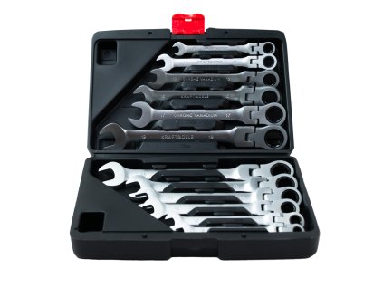 Ráčnové klíče sada 12ks 8-19mm očkoploché s kloubem KD11304 KRAFT&DELE