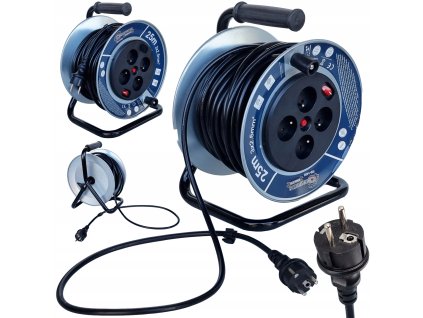 Prodlužovací kabel na kovovém bubnu 25m, 4 zásuvky  RS1400 ONDRAGON