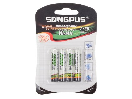 Dobíjecí baterie AAA 4ks, 2700mAh 02005 JIPOS