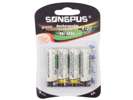 Dobíjecí baterie AA 4ks, 4700mAh 02007 JIPOS