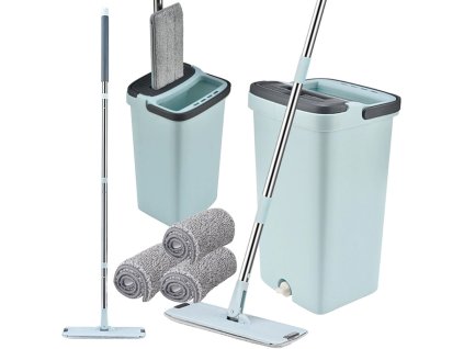 Plochý mop se ždímacích kbelíkem + 3x hadr 27085 JIPOS