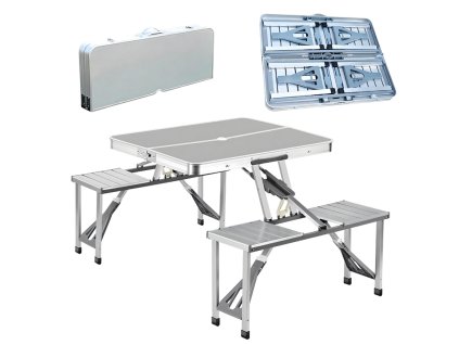 Skládací stůl s lavicemi, hliníkový R1122 JIPOS