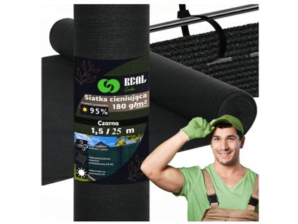 Stínící síť 1,5x25m, 180g černá R893 JIPOS