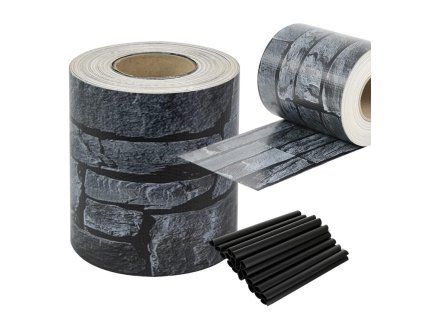 Stínící plotová fólie 19cm x 35m, kamenný plot R2280 JIPOS