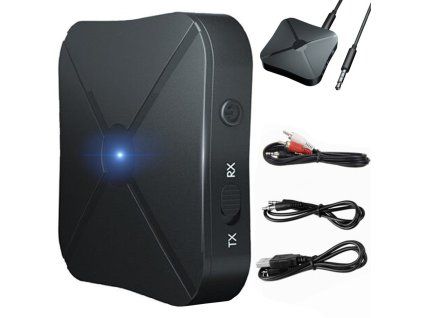 Bluetooth adaptér 2v1 s kabely AUX, RCA a micro USB