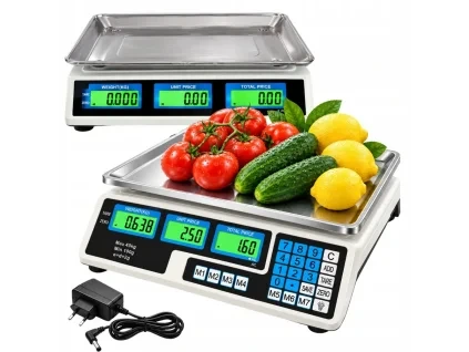 eng pl Wireless electronic shop scale with calculator 40kg 2g battery powered 9081 1