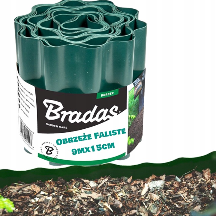BRADAS Obruba záhonů zelená, 9m, 20cm COLOUR BOX
