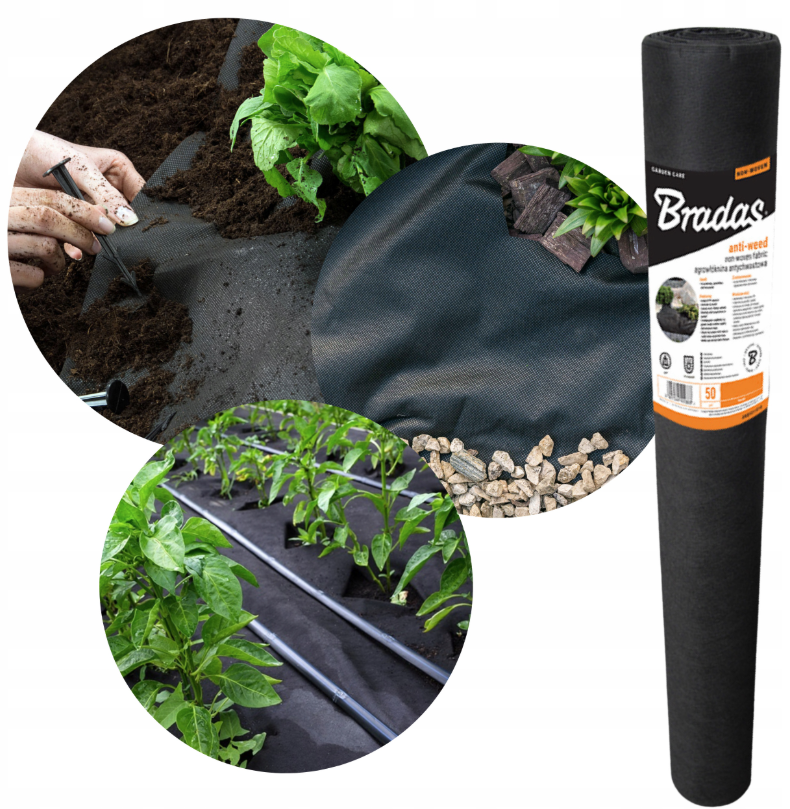 Agrovláknina 50g/m2 černá proti plevelu, 100x1,1m BRADAS