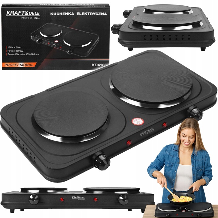 Elektrický vařič 2600W 155+185mm KD4166 KRAFT&DELE