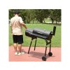 eng pl Garden grill large charcoal barrel bbq smoker with lid grate shelf wheels 5445 5