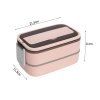 eng pl Breakfast box with compartments two tier container xxl cutlery lunchbox 1400ml 7721 5