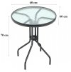 Skleněný stůl na terasu 60cm R1825 JIPOS