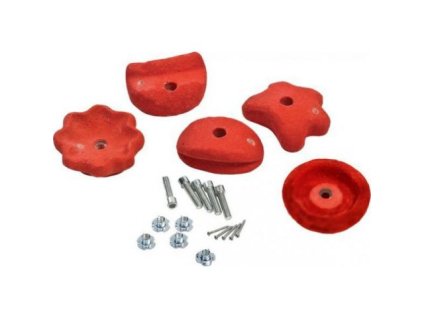 Horolezecké úchyty (kamene) - malé, sada 5 ks, červené Jipos