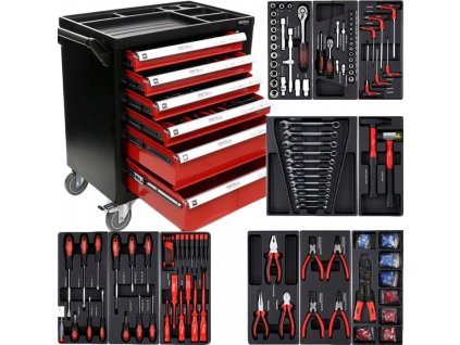 Dielenský vozík a skriňa na náradie 263 dielov KRAFT&DELE