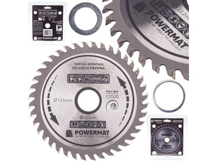 Pílový kotúč na drevo SK plátok 125x22,2x40Z POWERMAT