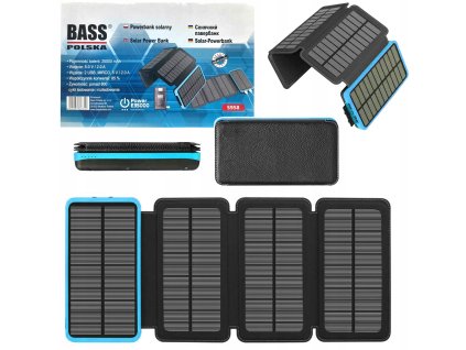 Solárna powerbanka s LED baterkou 25000 mAh 5958 BASS