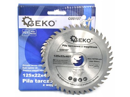 Pílový kotúč na drevo 125x22x40T G00107 GEKO