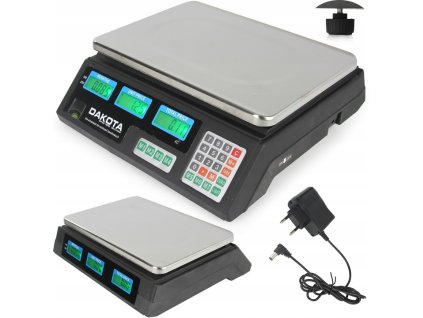 ELEKTRONICKÁ VÁHA PREDAJNÁ LCD KALKULAČNÁ 40 KG SOLÍDNY MODEL HRUBÝ KÁBEL