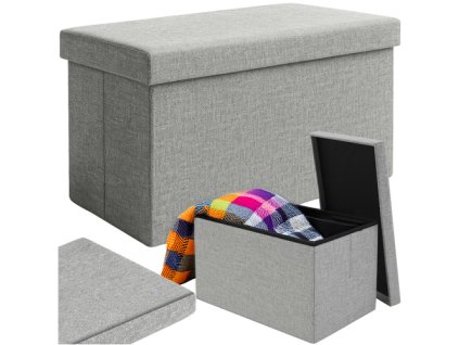 Zamatový taburet 60x30x30cm, tmavo šedý 25996 JIPOS