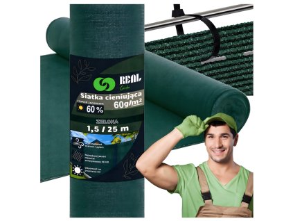 Zatienenie sieť 1,5x25m, 60g zelená R1785 JIPOS