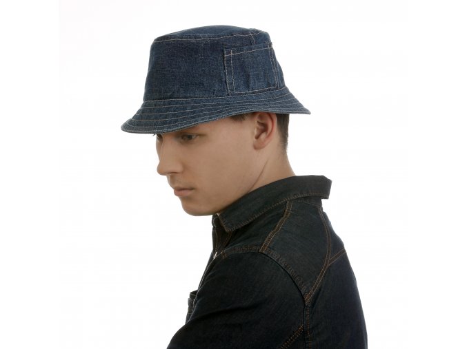 Sportovní klobouk z modré rifloviny