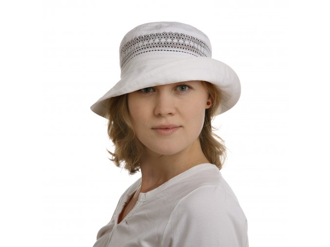 Bavlněný klobouk s jemnou krajkou