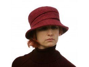 Vínový klobouk se sametkami (Velikost 61)