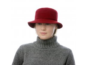 Zimní dámský klobouk z polyesteru ve vínové barvě
