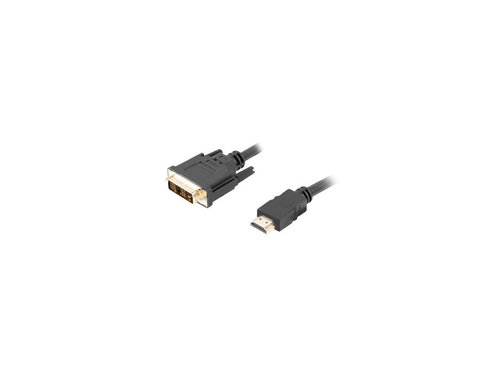 LANBERG HDMI (M) na DVI-D (M) (18+1) kabel 1,8m, černý, single link, pozlacené konektory