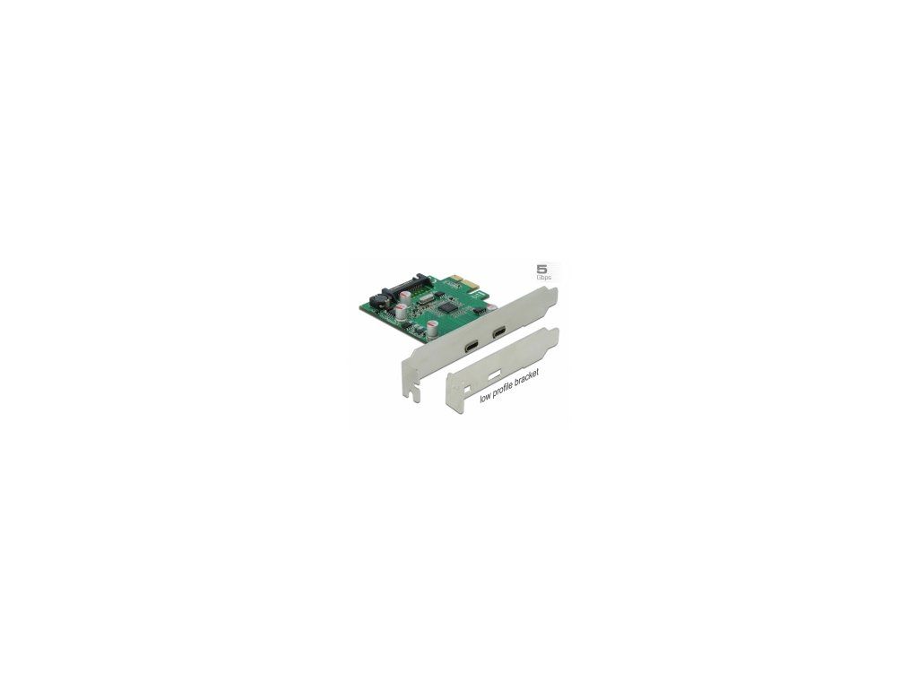 Delock PCI Express x1 Karta na 2 x externí SuperSpeed USB (USB 3.2 Gen 1) USB Type-C samice