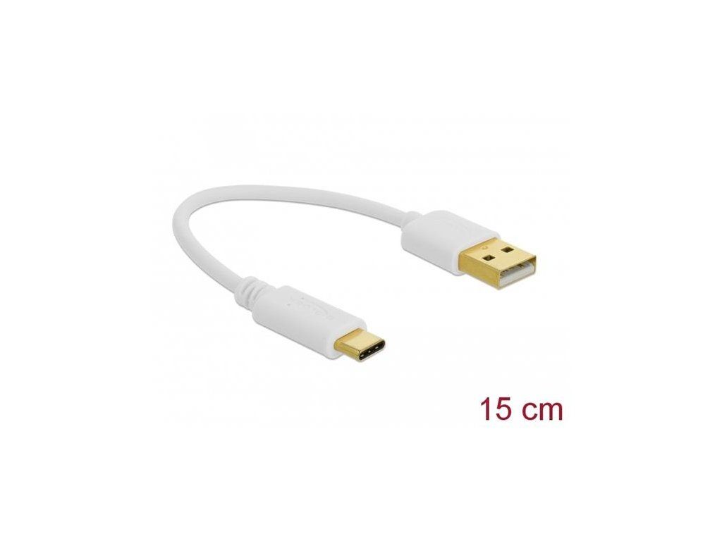 Delock Nabíjecí kabel USB Typu-A na USB Type-C, délky 15 cm