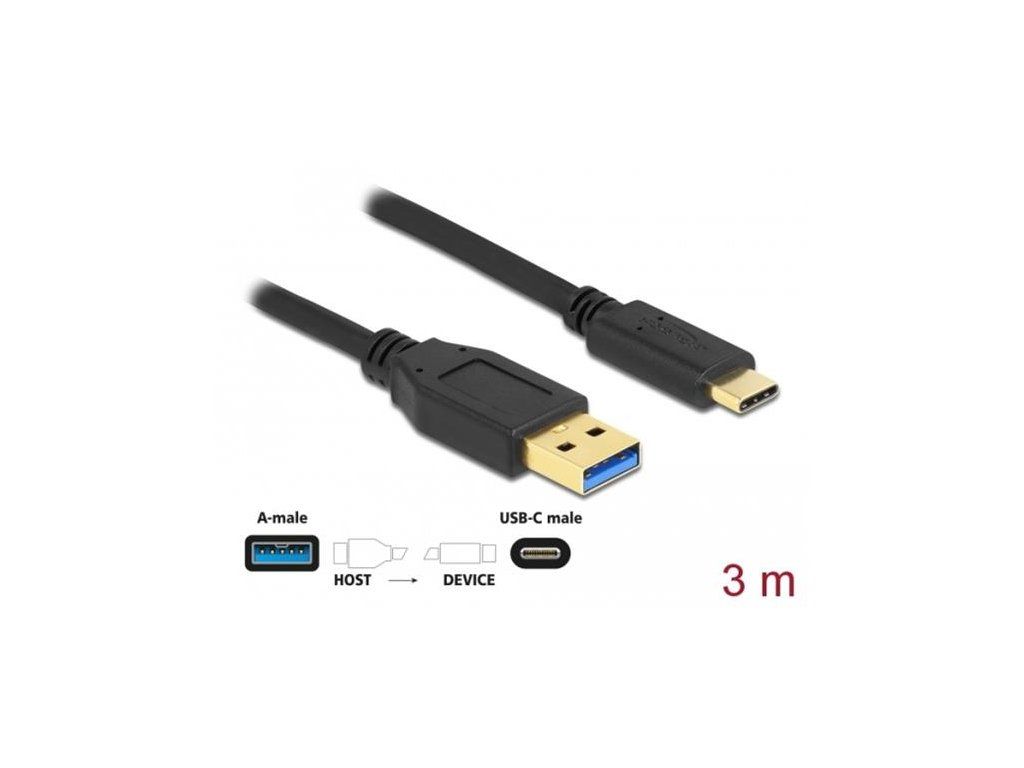 Delock SuperSpeed USB (USB 3.2 Gen 2) kabel Typu-A na USB Type-C, délky 3m