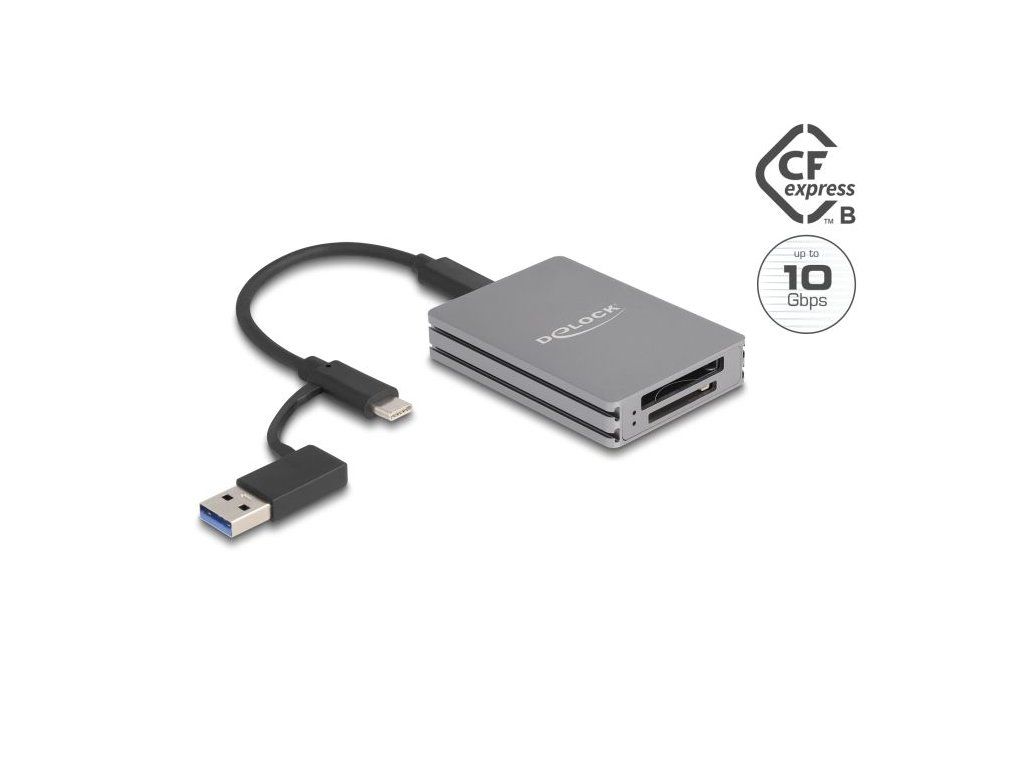 Delock USB Type-C čtečka karet pro paměťové karty SD a CFexpress typu B