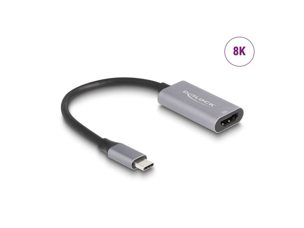 Delock Adaptér USB Type-C™ na HDMI (DP Alt Mód) 8K s funkcí HDR hliník