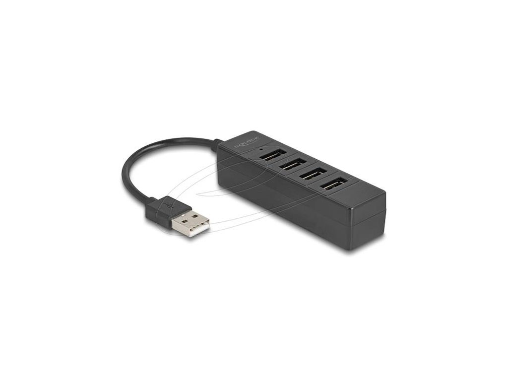 Delock 4portový USB hub USB 2.0 se 4 x USB Type-A samice černá