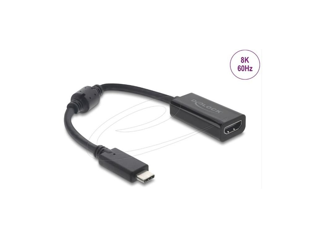 Delock Adaptér z rozhraní USB Type-C™ na HDMI (režim DP Alt) 8K 60 Hz s HDR a HDCP černá