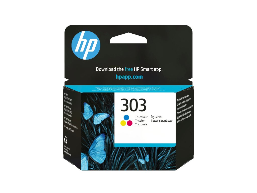 HP 303 Tri-color Original Ink Cartridge (165 pages), T6N01AE