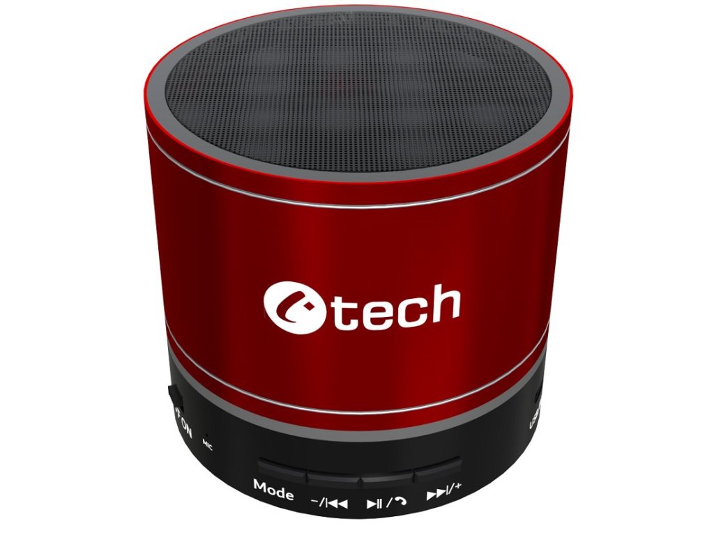 C-TECH reproduktor SPK-08R, bluetooth, baterie, USB-C, červená