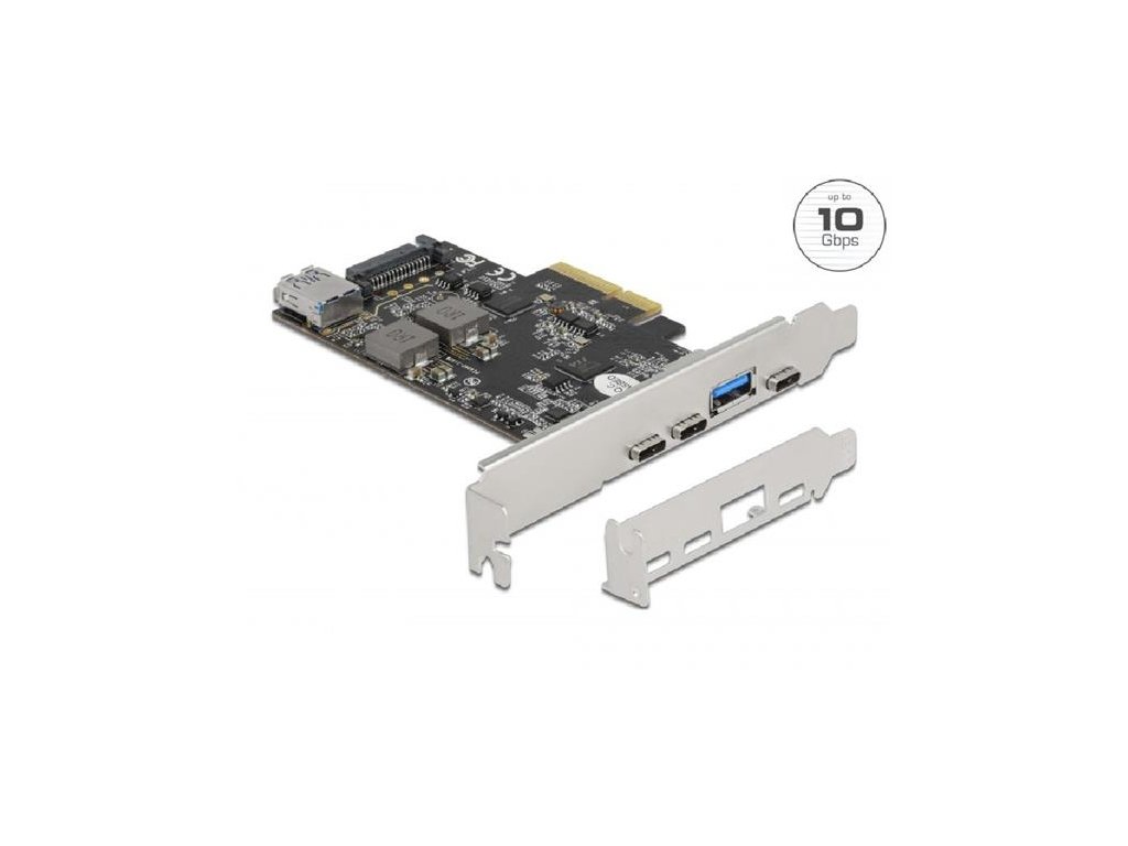 Delock PCI Express x4 Karta na 3 x USB Type-C™ + 2 x USB Typ-A - SuperSpeed USB 10 Gbps - Low Profile
