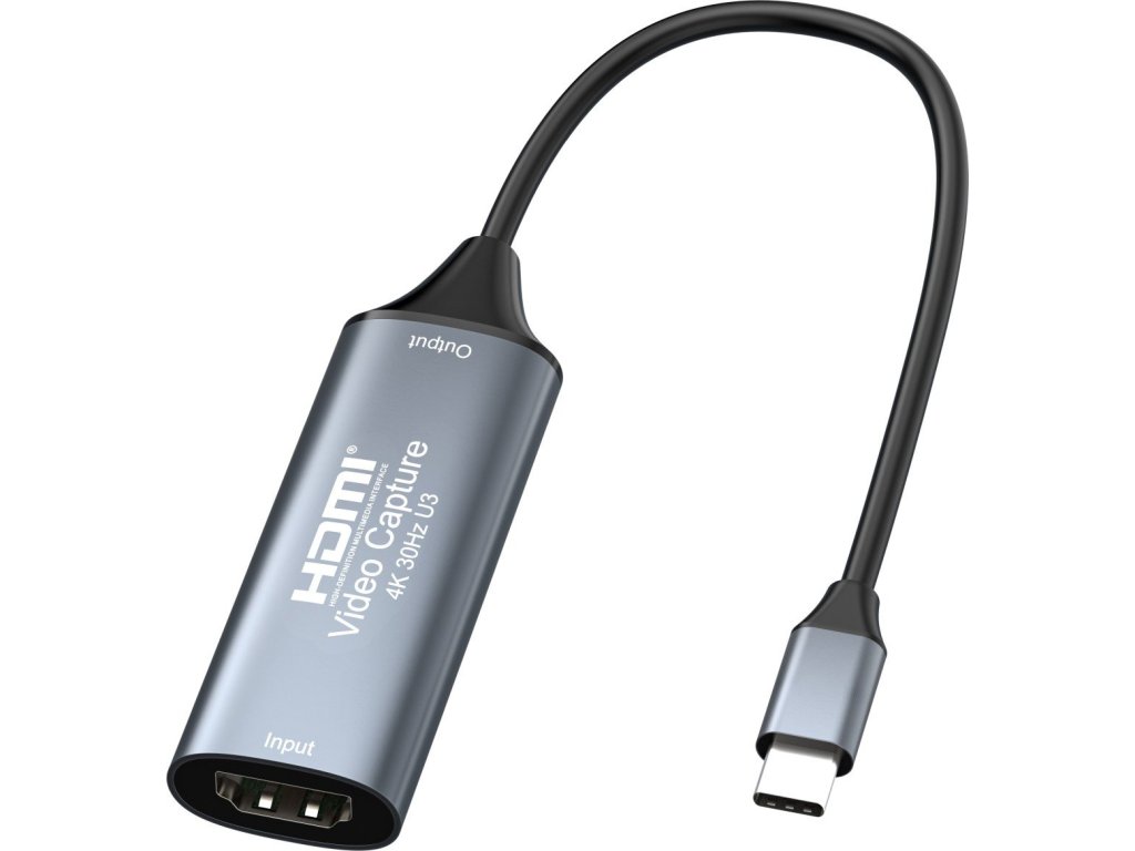 Kabel PremiumCord HDMI capture/grabber pro záznam Video/Audio signálu do počítače s konektorem USB3.0 typ C